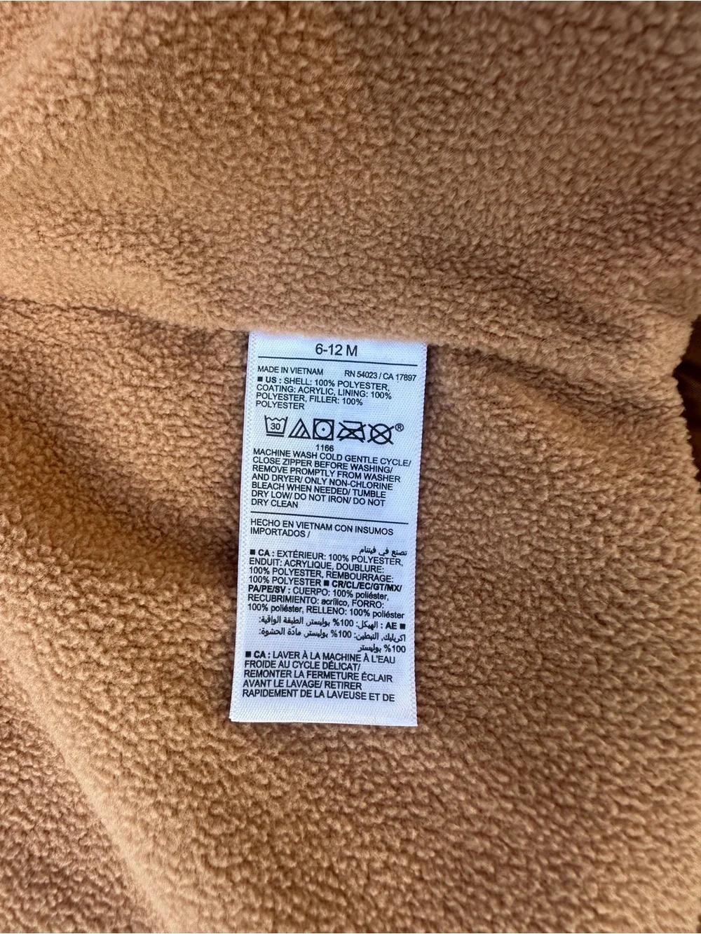 Old Navy Brown Bear Ear Jacket - Baby 0-6 M